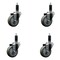 Service Caster 3.5'' SS Gray Poly Wheel Swivel 1-1/8'' Expanding Stem Caster Set, 4PK SCC-SSEX20S3514-PPUB-118-4 - alternate 1